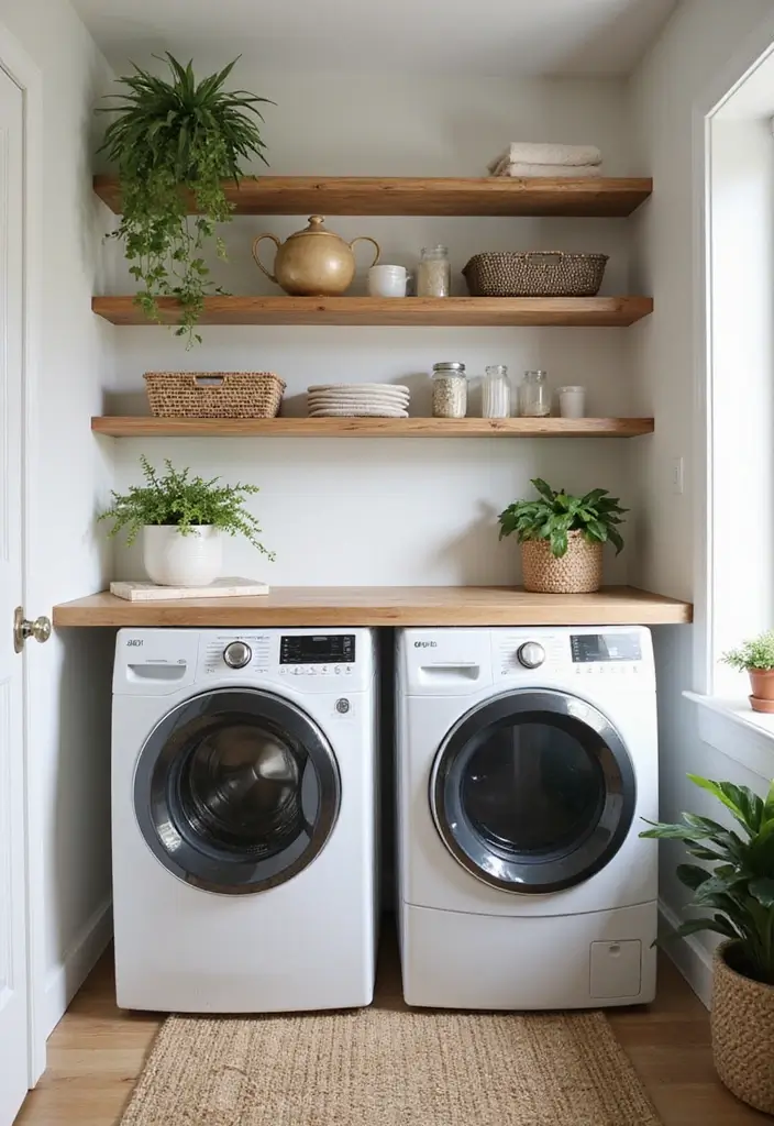 natural elements laundry room decor