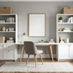 neutral modern home office design ideas