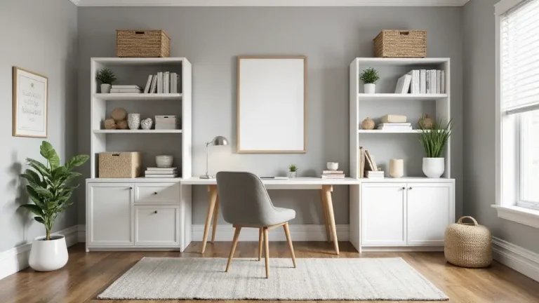 neutral modern home office design ideas