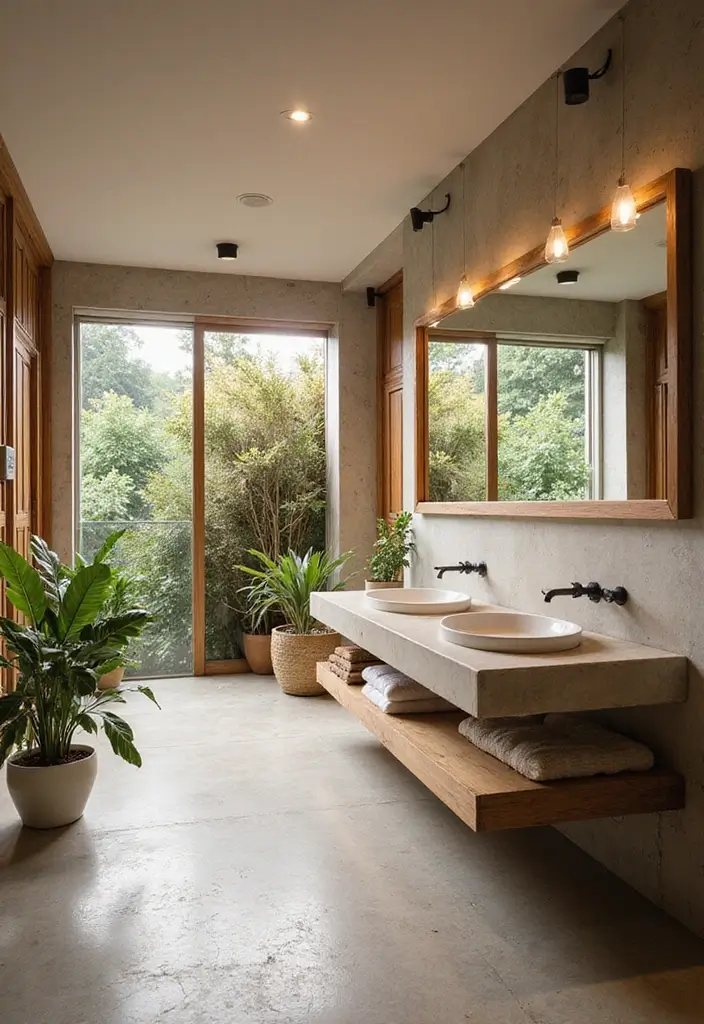 open concept double sink bathroom design