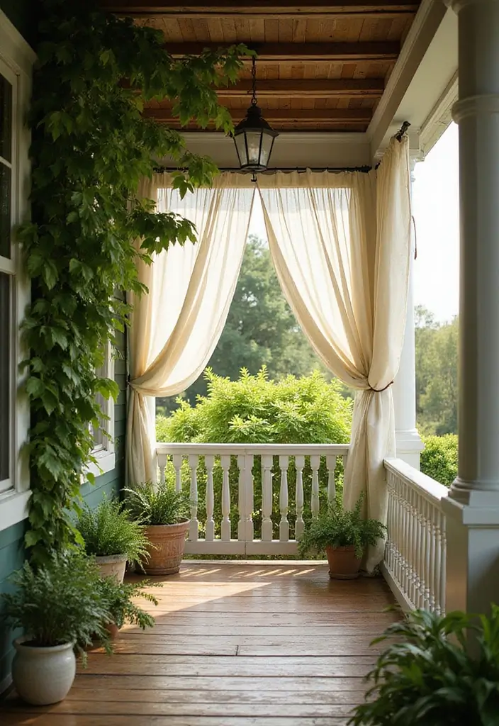 outdoor curtains chic porch privacy