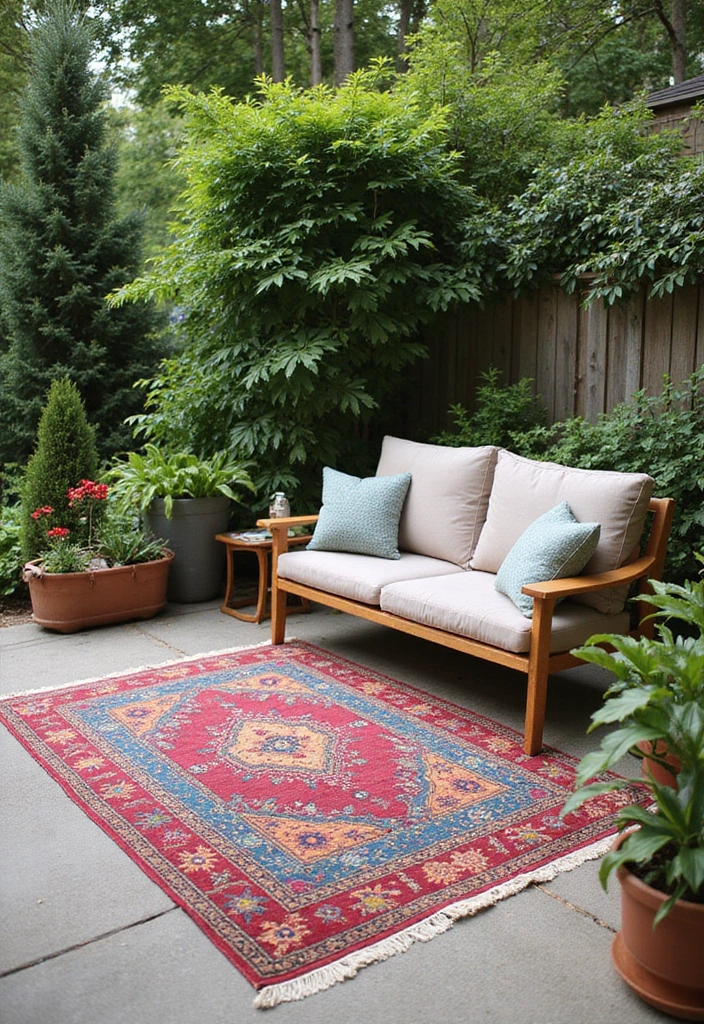 outdoor rug ideas for cozy patio.
