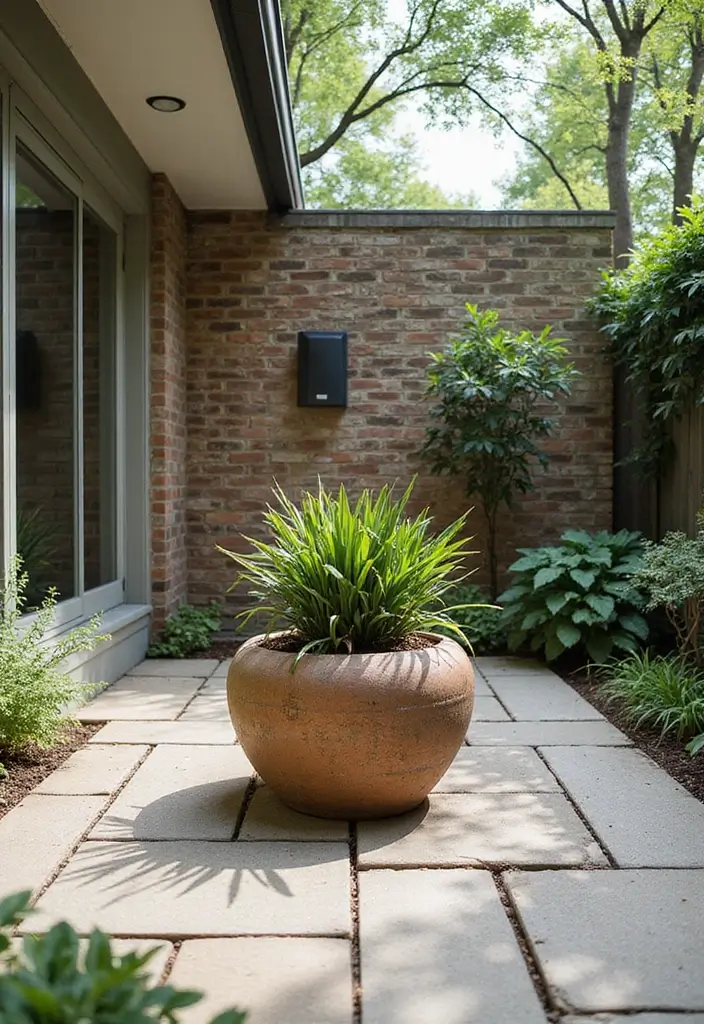 patio focal point with decorative centerpiece