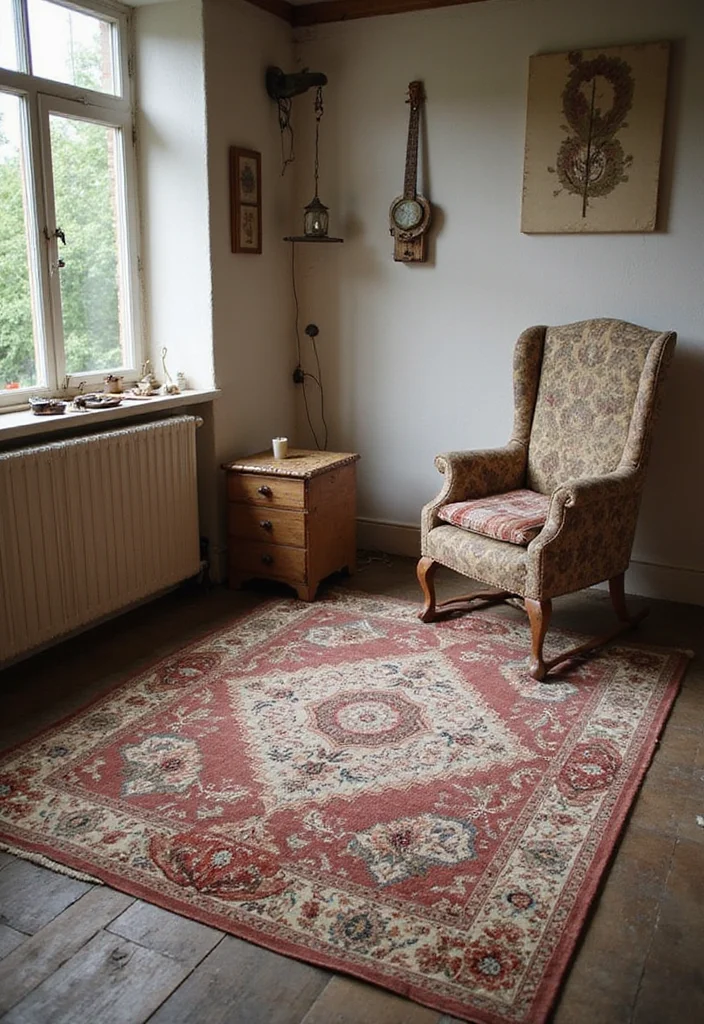 persian style rug cottage bedroom floor
