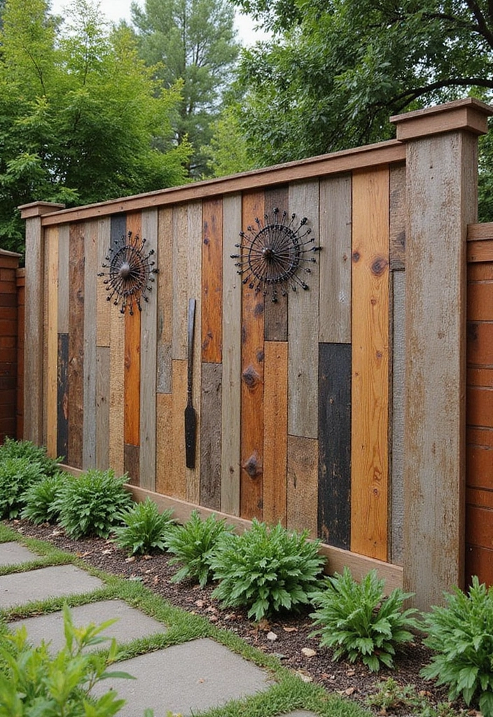 reclaimed material outdoor wall decor
