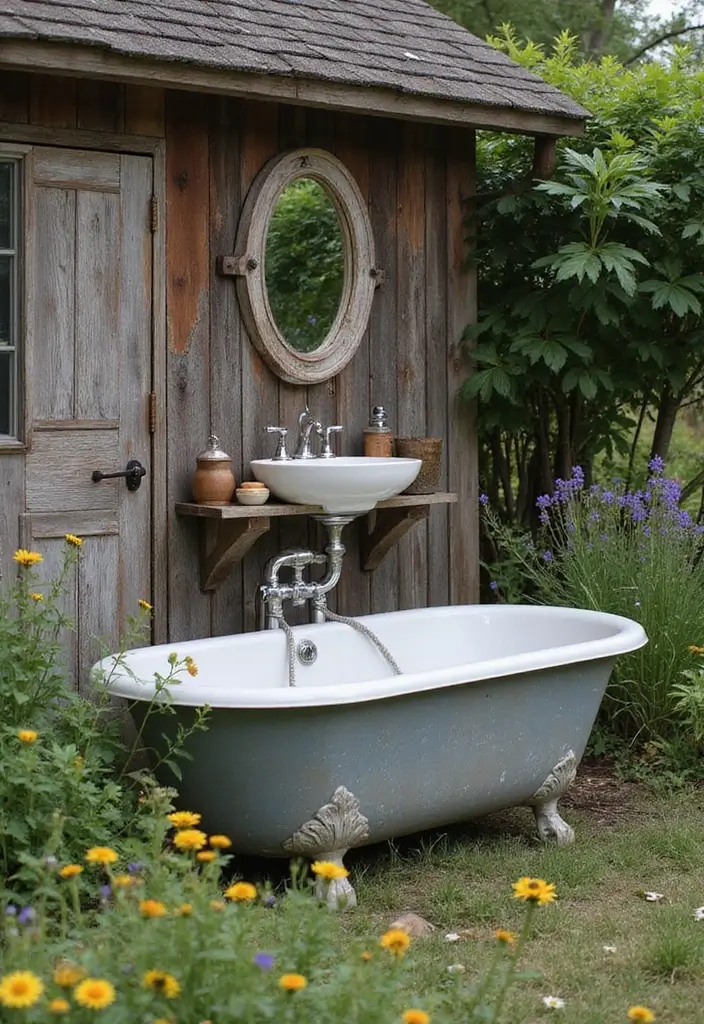 rustic charm outdoor bathroom style