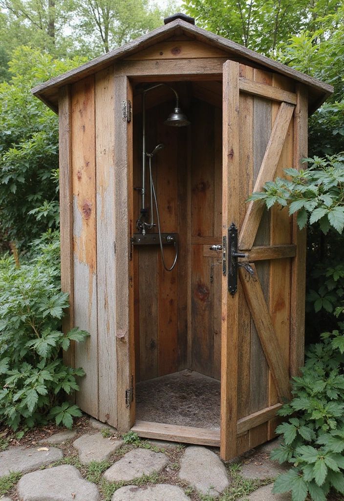 industrial chic outdoor shower beach house
