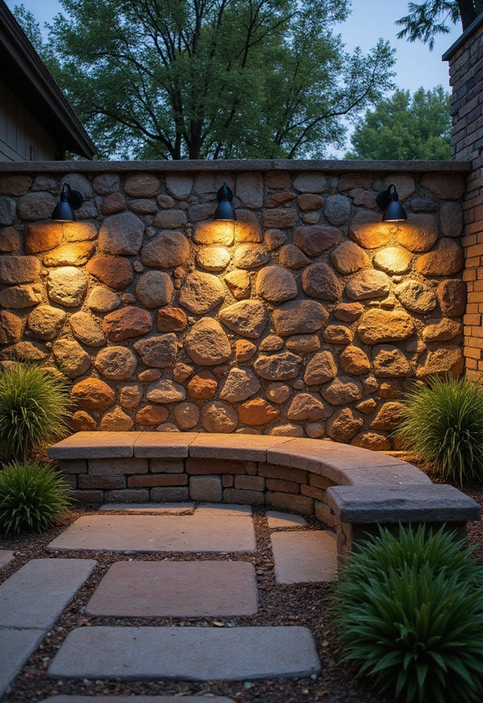 rustic stone outdoor wall design