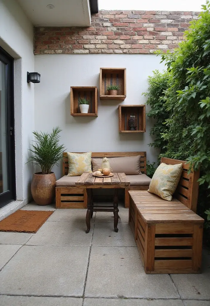rustic wooden accents on patio decor
