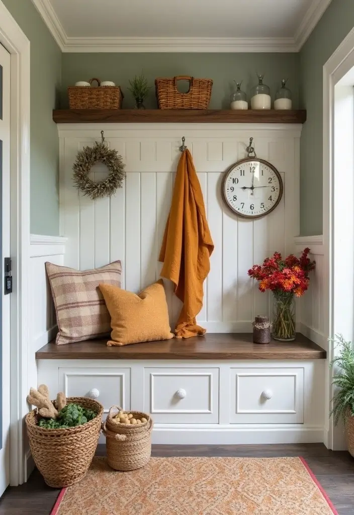 seasonal decor mudroom laundry room