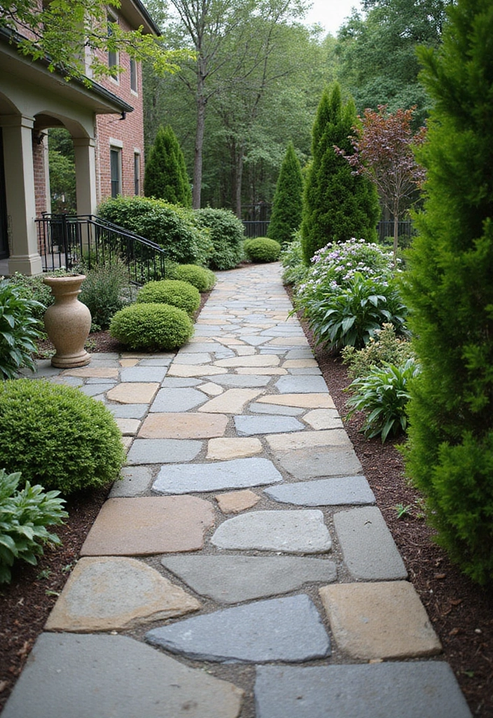 simple stone pathway outdoor patio design