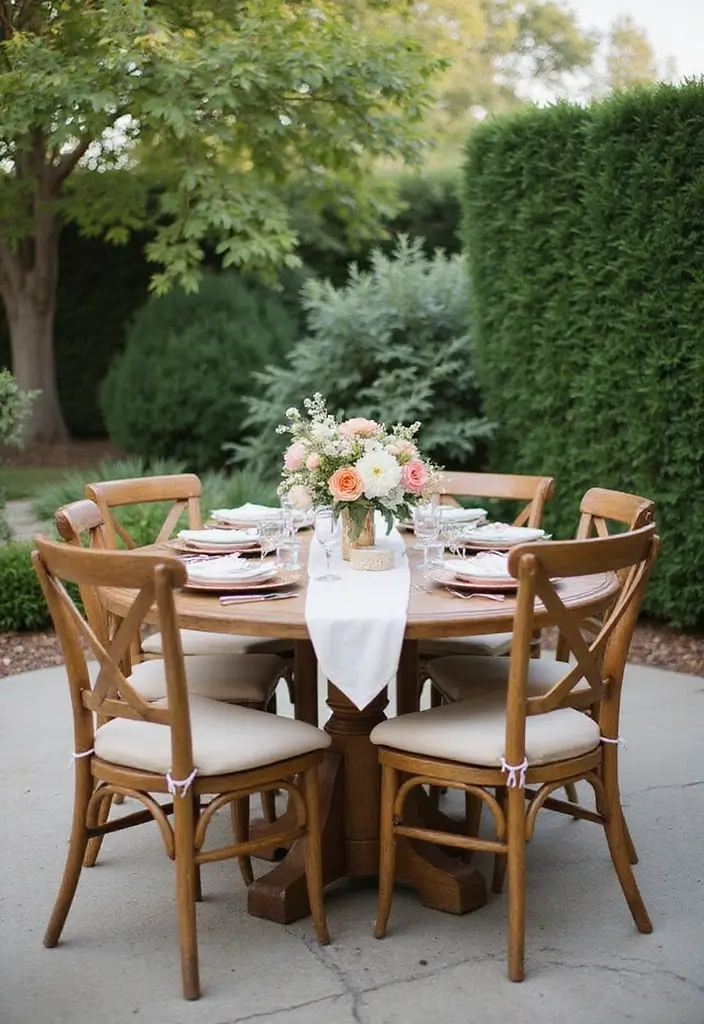 small outdoor dining table patio setup