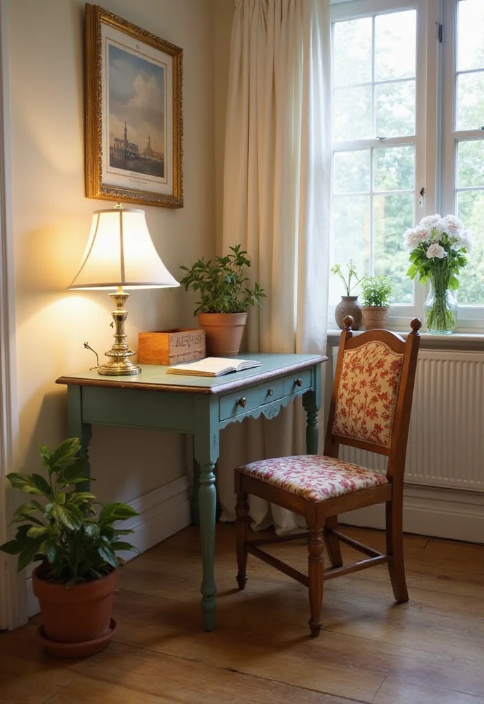 small writing desk cottage bedroom workspace