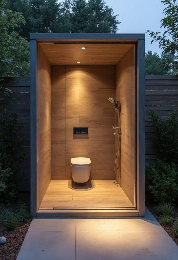 smart technology outdoor bathroom integration