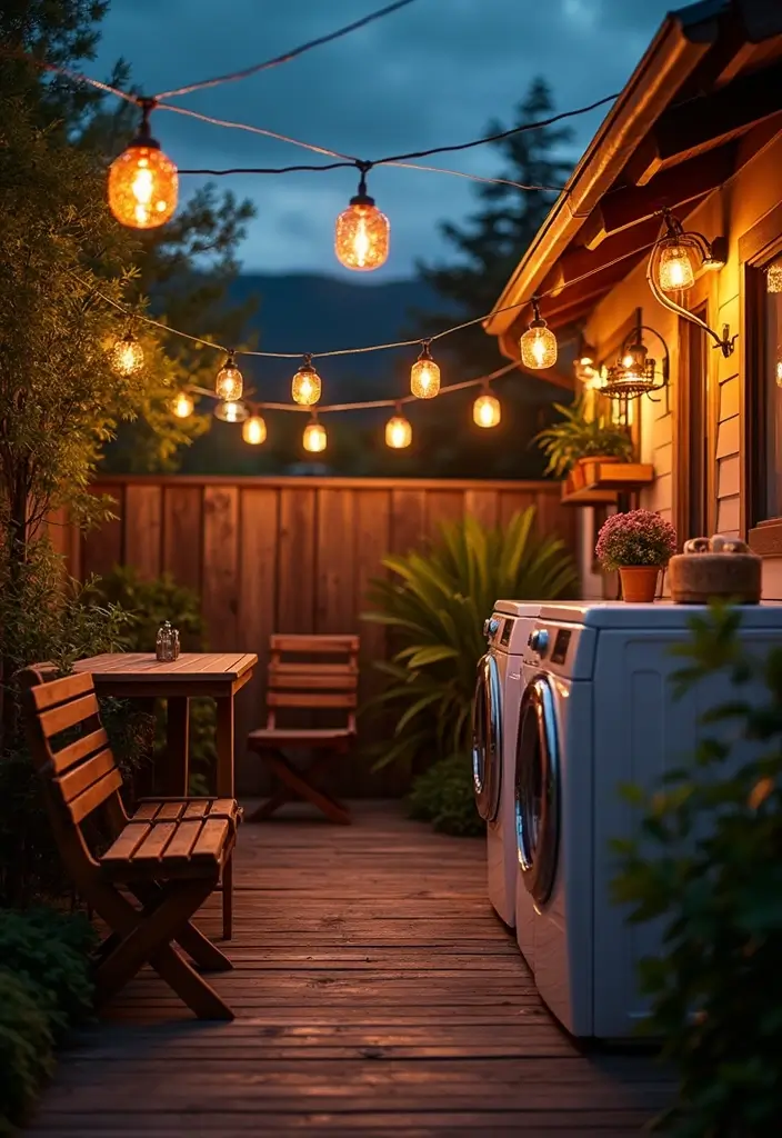 solar powered lighting outdoor laundry
