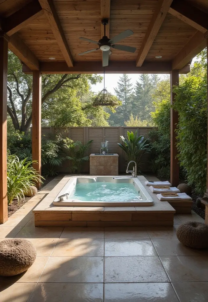 spa like amenities outdoor bathroom