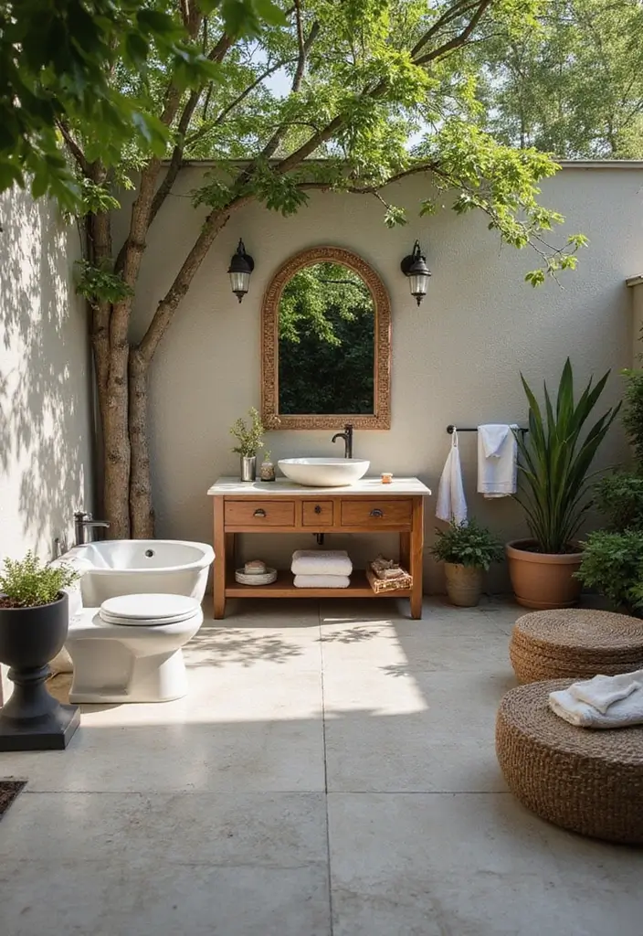 spa style modern outdoor bathroom ideas