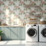 stylish laundry room wallpaper ideas