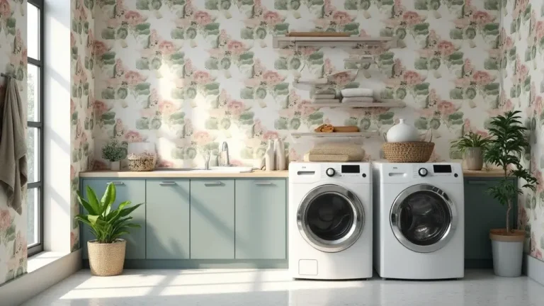 stylish laundry room wallpaper ideas