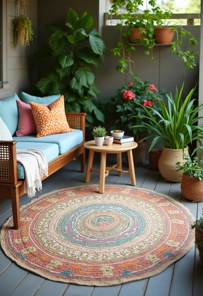 stylish outdoor rug apartment porch