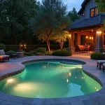 stylish poolside outdoor fireplace ideas