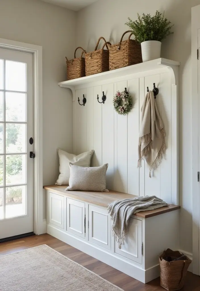stylish practical mudroom laundry room