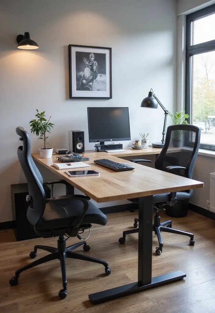 tech friendly dual home office desk