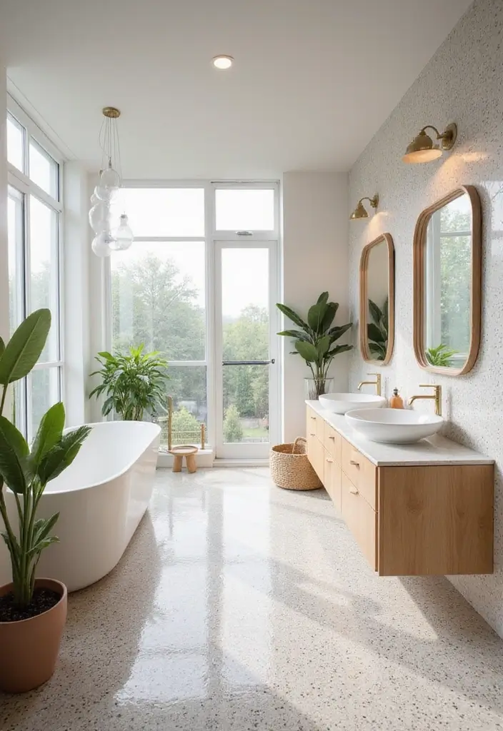 terrazzo bathroom with natural light