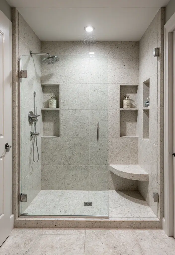 terrazzo shower enclosure modern style