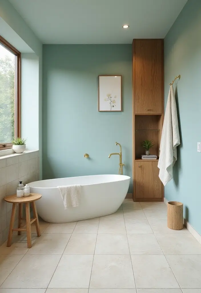 tranquil color palette spa bathroom