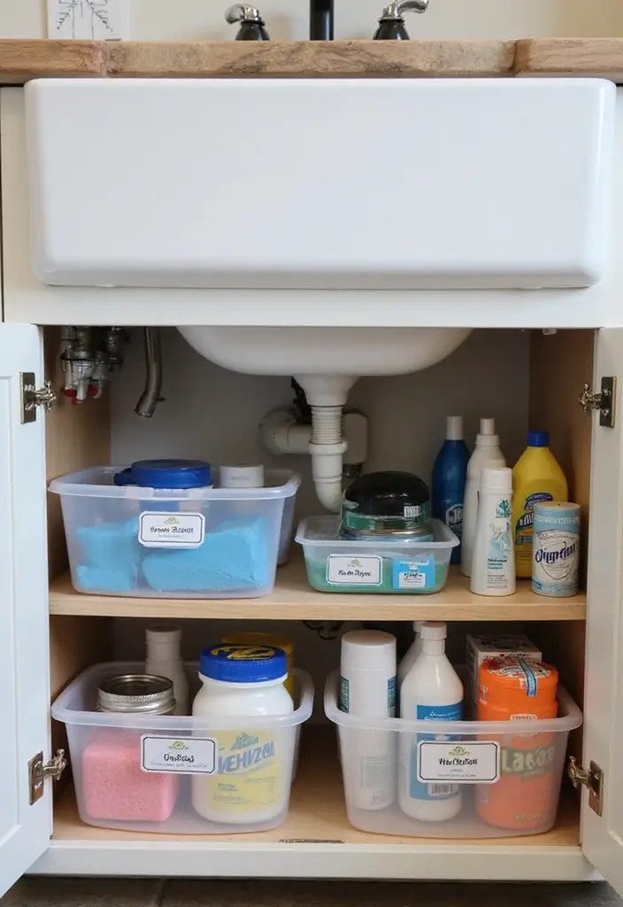 under sink laundry storage organization