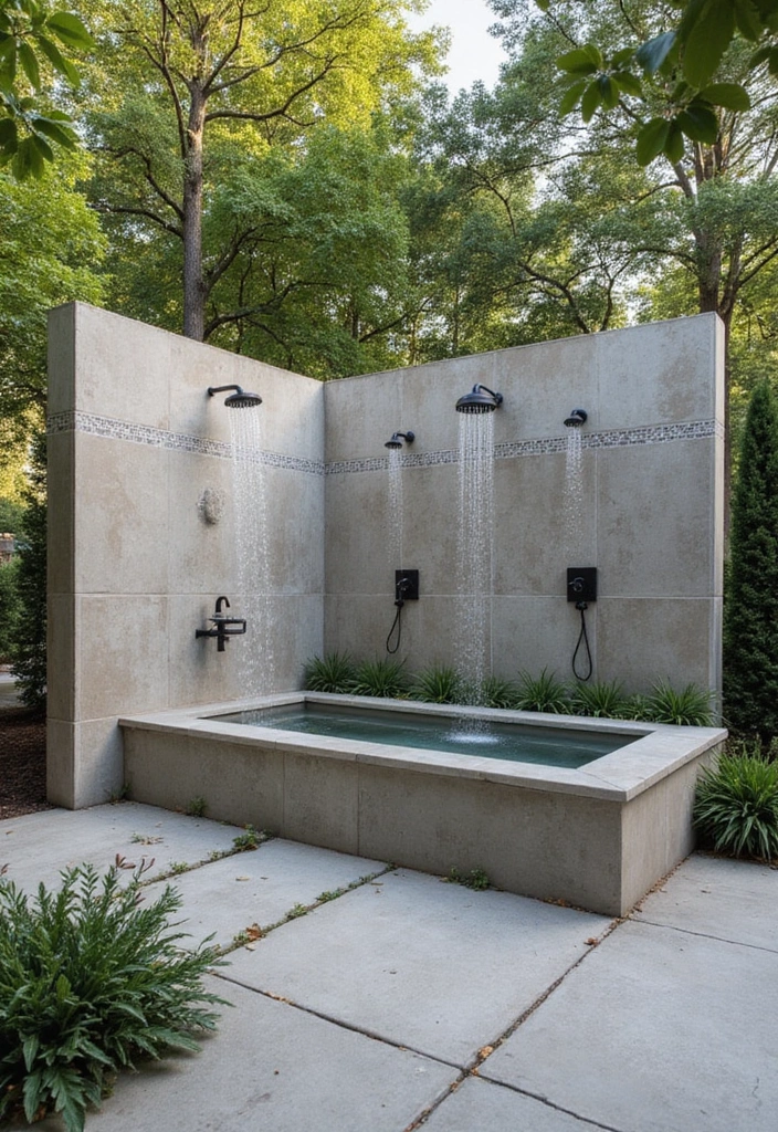 upscale outdoor bathroom luxury amenities