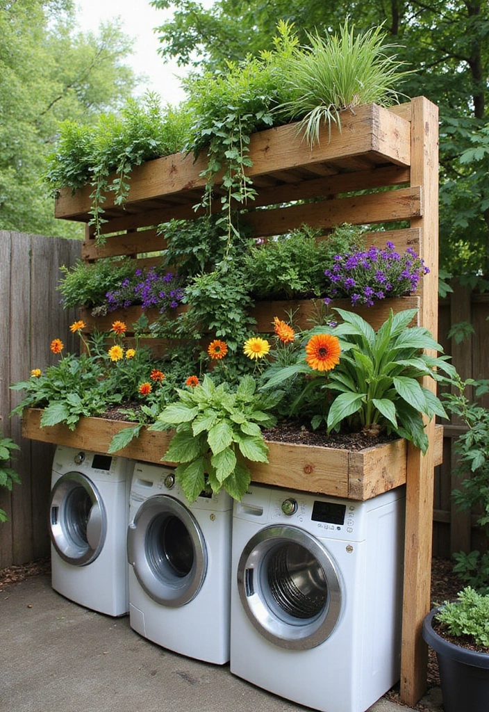 vertical garden privacy laundry screen