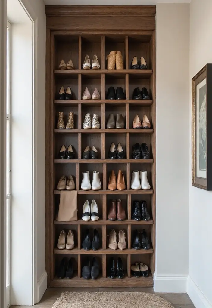 vertical shoe storage apartment ideas