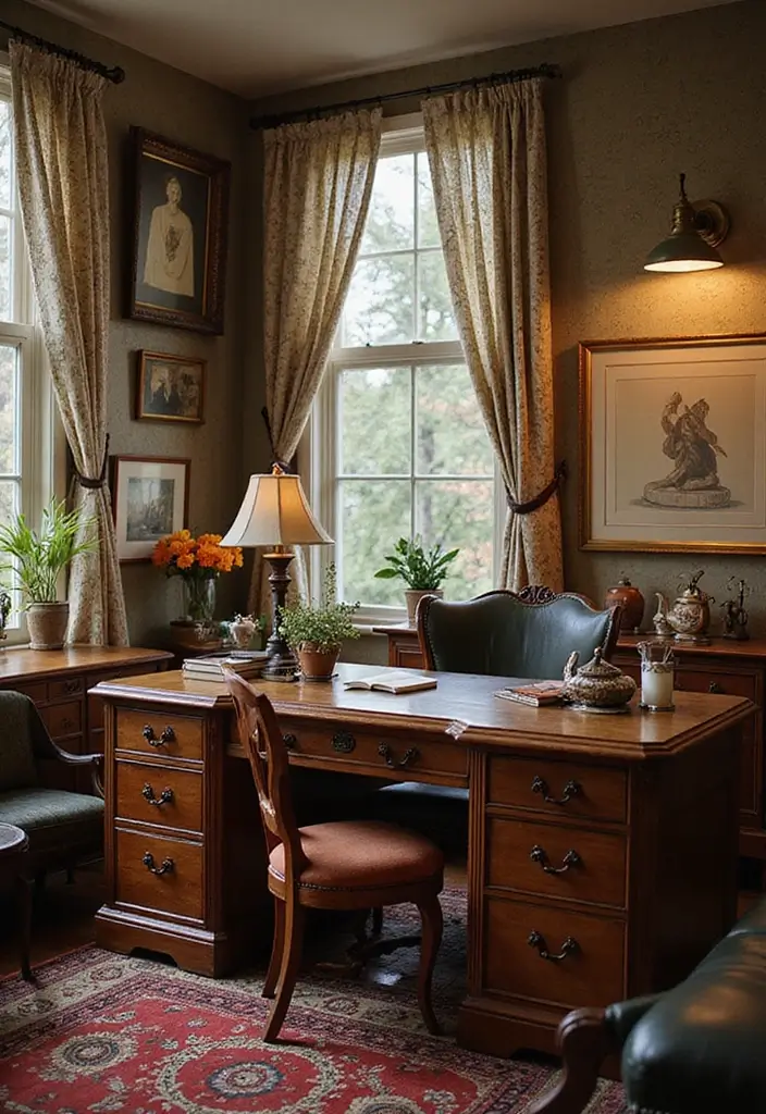 vintage dual home office desk ideas