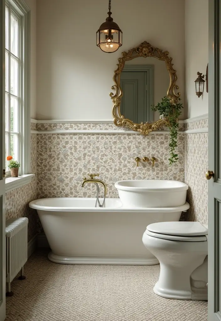 vintage inspired terrazzo bathroom