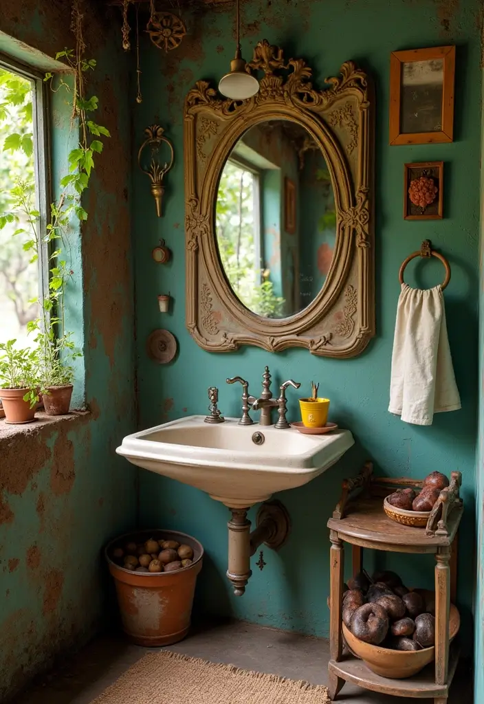 vintage sink outdoor bathroom