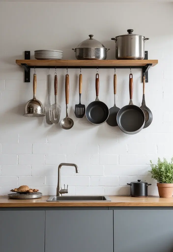 wall mounted kitchen racks storage