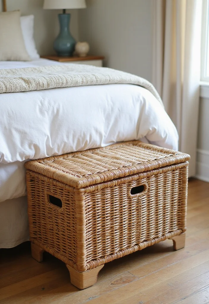 wicker chest rustic cottage bedroom storage