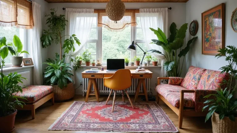 aesthetic boho home office design ideas
