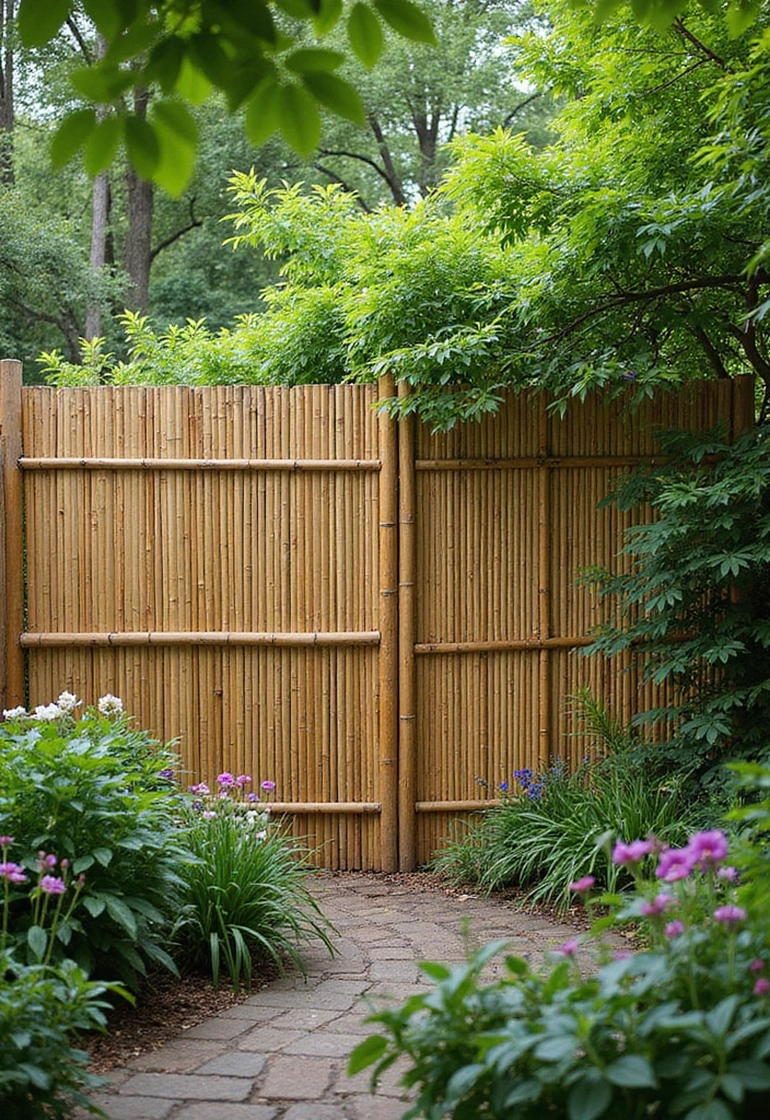 bamboo fencing panels modern backyard privacy