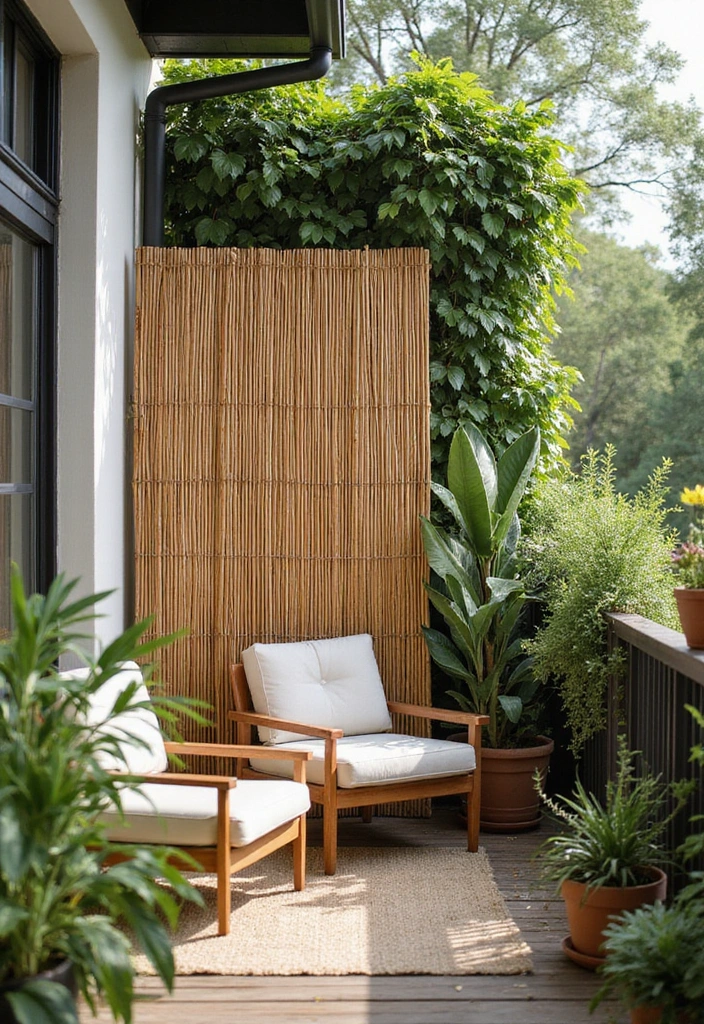 bamboo screens balcony privacy solution
