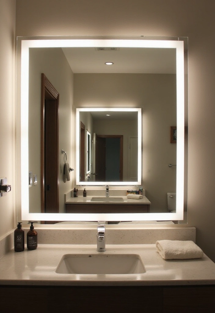 bathroom mirror with integrated lighting