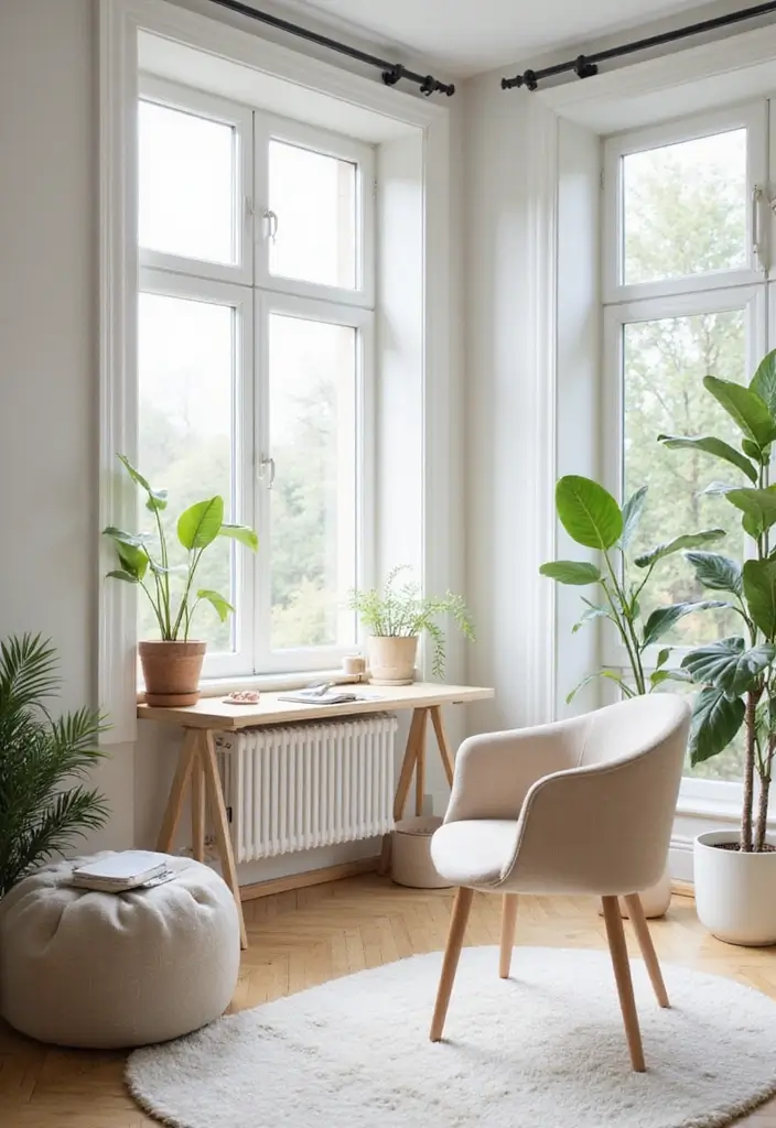 bright airy modern home office workspace