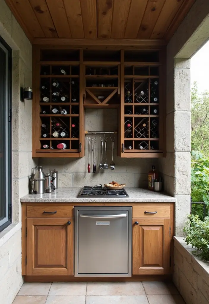 built in wine rack storage