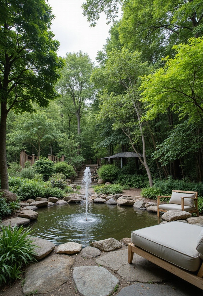 calming water feature garden oasis design