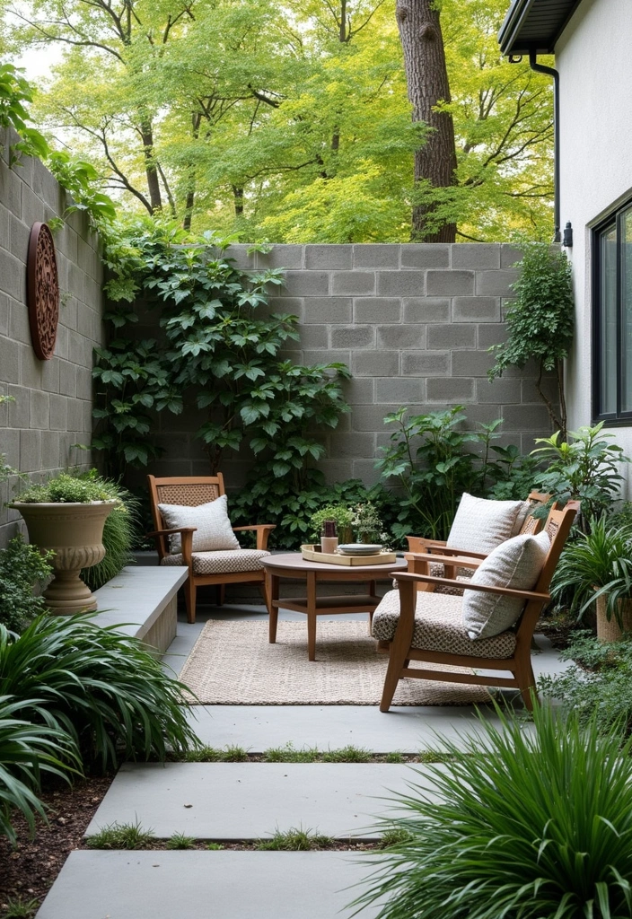 cinder block privacy wall backyard privacy