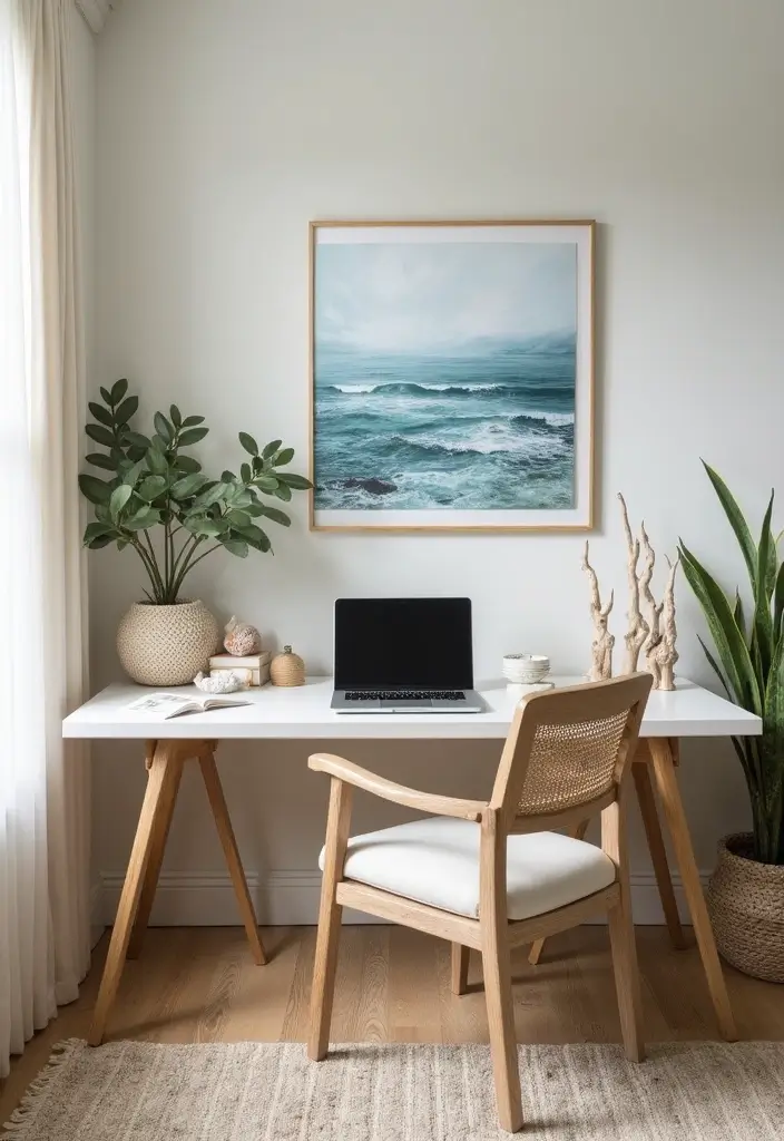 coastal decor styled home office