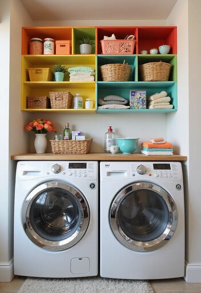 colorful cube laundry shelving storage