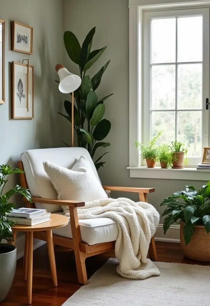 cozy coastal office reading nook